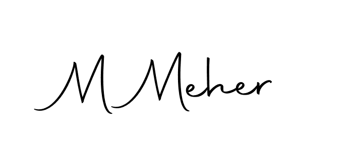Make a beautiful signature design for name M Meher. With this signature (Autography-DOLnW) style, you can create a handwritten signature for free. M Meher signature style 10 images and pictures png