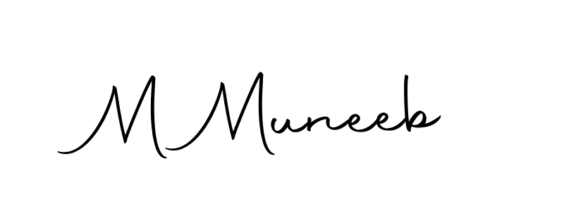 Design your own signature with our free online signature maker. With this signature software, you can create a handwritten (Autography-DOLnW) signature for name M Muneeb. M Muneeb signature style 10 images and pictures png