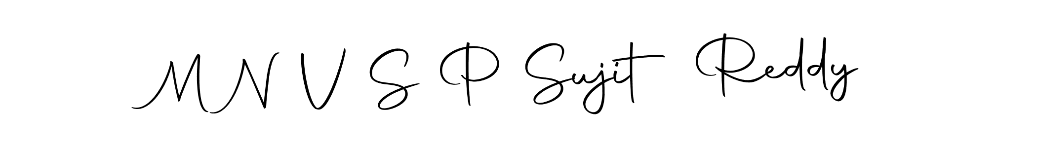 You should practise on your own different ways (Autography-DOLnW) to write your name (M N V S P Sujit Reddy) in signature. don't let someone else do it for you. M N V S P Sujit Reddy signature style 10 images and pictures png