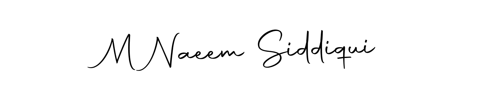 How to make M Naeem Siddiqui name signature. Use Autography-DOLnW style for creating short signs online. This is the latest handwritten sign. M Naeem Siddiqui signature style 10 images and pictures png