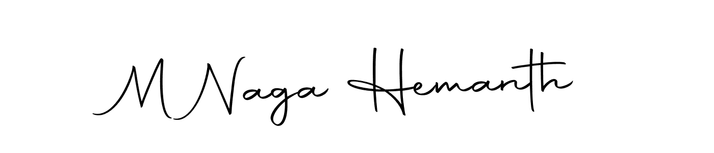 How to make M Naga Hemanth name signature. Use Autography-DOLnW style for creating short signs online. This is the latest handwritten sign. M Naga Hemanth signature style 10 images and pictures png