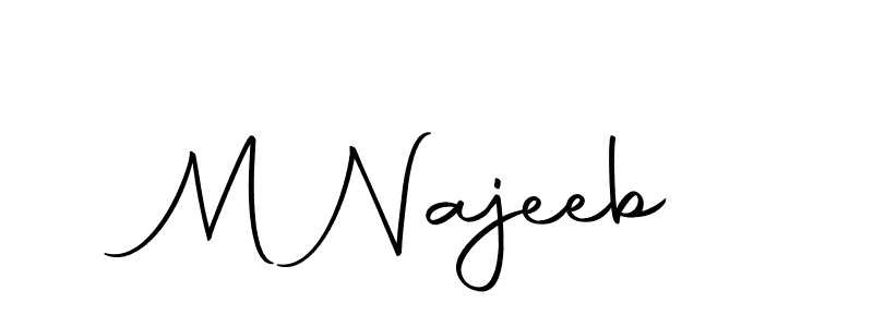 Use a signature maker to create a handwritten signature online. With this signature software, you can design (Autography-DOLnW) your own signature for name M Najeeb. M Najeeb signature style 10 images and pictures png