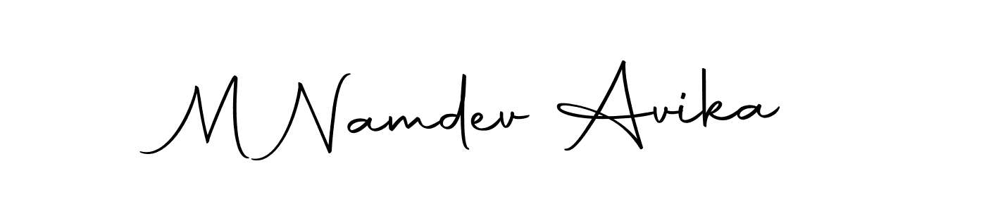 How to make M Namdev Avika name signature. Use Autography-DOLnW style for creating short signs online. This is the latest handwritten sign. M Namdev Avika signature style 10 images and pictures png