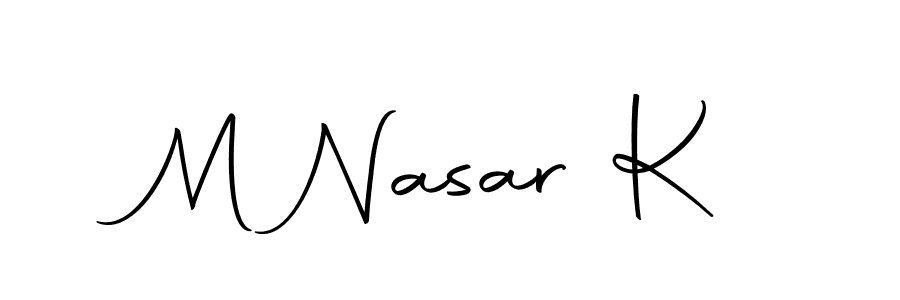 Also we have M Nasar K name is the best signature style. Create professional handwritten signature collection using Autography-DOLnW autograph style. M Nasar K signature style 10 images and pictures png