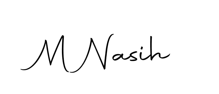 Make a beautiful signature design for name M Nasih. With this signature (Autography-DOLnW) style, you can create a handwritten signature for free. M Nasih signature style 10 images and pictures png