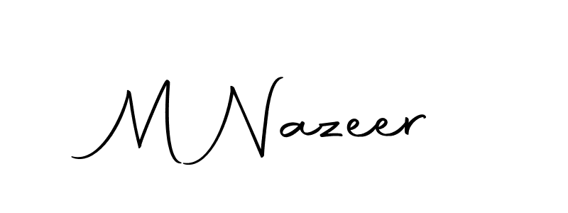 How to make M Nazeer name signature. Use Autography-DOLnW style for creating short signs online. This is the latest handwritten sign. M Nazeer signature style 10 images and pictures png