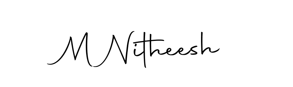 You should practise on your own different ways (Autography-DOLnW) to write your name (M Nitheesh) in signature. don't let someone else do it for you. M Nitheesh signature style 10 images and pictures png