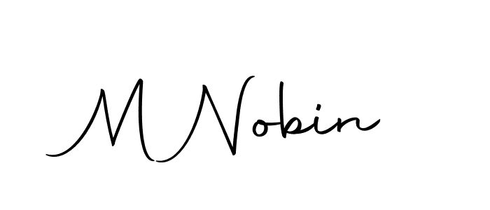 if you are searching for the best signature style for your name M Nobin. so please give up your signature search. here we have designed multiple signature styles  using Autography-DOLnW. M Nobin signature style 10 images and pictures png