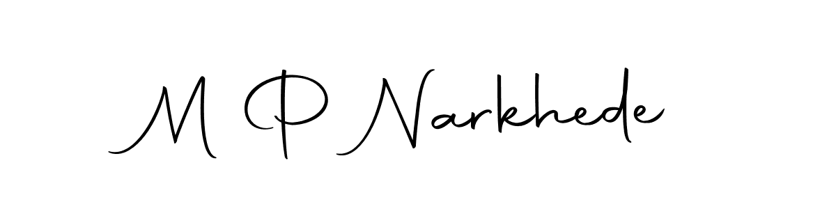 Create a beautiful signature design for name M P Narkhede. With this signature (Autography-DOLnW) fonts, you can make a handwritten signature for free. M P Narkhede signature style 10 images and pictures png