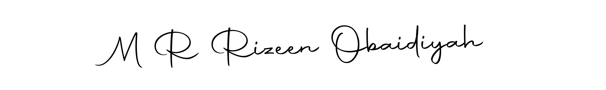 Make a beautiful signature design for name M R Rizeen Obaidiyah. With this signature (Autography-DOLnW) style, you can create a handwritten signature for free. M R Rizeen Obaidiyah signature style 10 images and pictures png