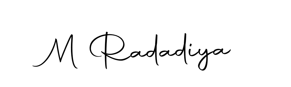 Make a short M Radadiya signature style. Manage your documents anywhere anytime using Autography-DOLnW. Create and add eSignatures, submit forms, share and send files easily. M Radadiya signature style 10 images and pictures png