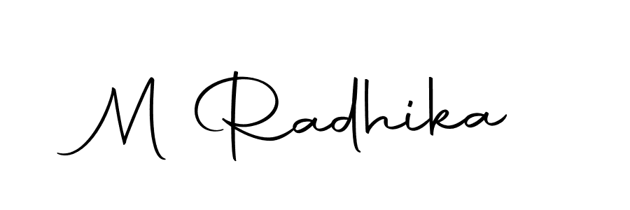 if you are searching for the best signature style for your name M Radhika. so please give up your signature search. here we have designed multiple signature styles  using Autography-DOLnW. M Radhika signature style 10 images and pictures png