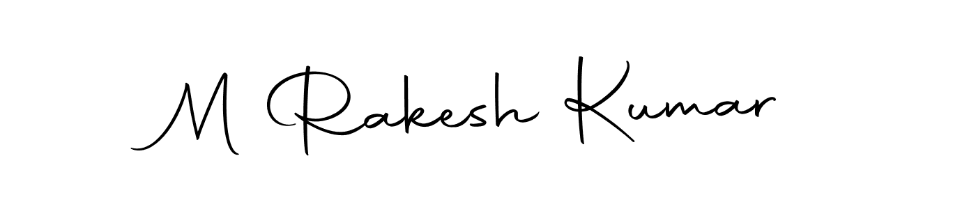 How to make M Rakesh Kumar name signature. Use Autography-DOLnW style for creating short signs online. This is the latest handwritten sign. M Rakesh Kumar signature style 10 images and pictures png