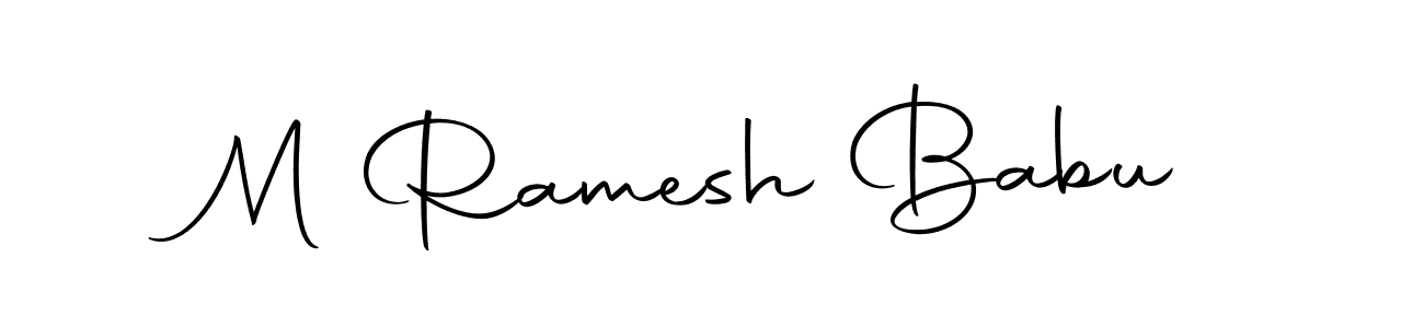 How to make M Ramesh Babu name signature. Use Autography-DOLnW style for creating short signs online. This is the latest handwritten sign. M Ramesh Babu signature style 10 images and pictures png