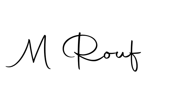 How to make M Rouf name signature. Use Autography-DOLnW style for creating short signs online. This is the latest handwritten sign. M Rouf signature style 10 images and pictures png