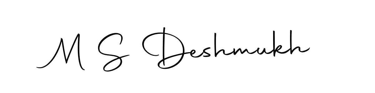 How to make M S Deshmukh name signature. Use Autography-DOLnW style for creating short signs online. This is the latest handwritten sign. M S Deshmukh signature style 10 images and pictures png