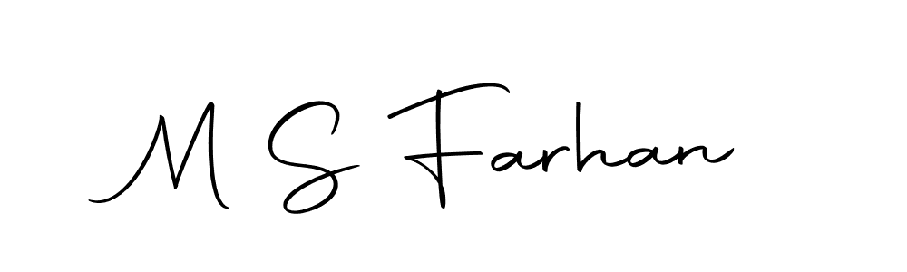 Make a beautiful signature design for name M S Farhan. With this signature (Autography-DOLnW) style, you can create a handwritten signature for free. M S Farhan signature style 10 images and pictures png