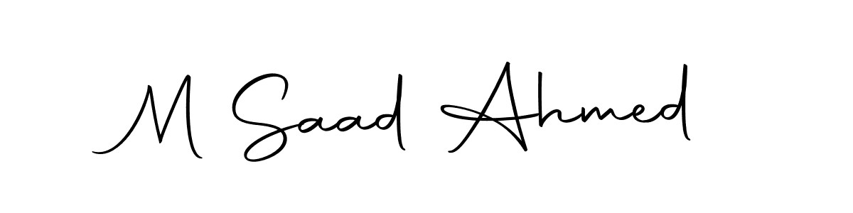 The best way (Autography-DOLnW) to make a short signature is to pick only two or three words in your name. The name M Saad Ahmed include a total of six letters. For converting this name. M Saad Ahmed signature style 10 images and pictures png