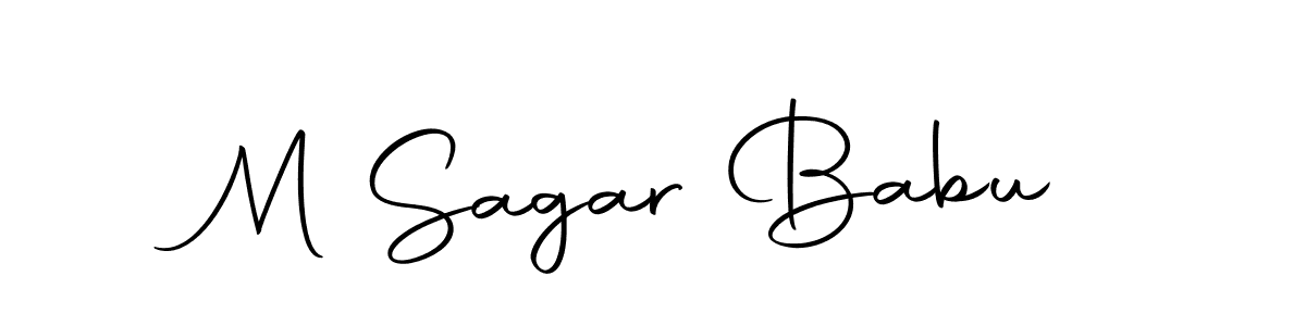 Create a beautiful signature design for name M Sagar Babu. With this signature (Autography-DOLnW) fonts, you can make a handwritten signature for free. M Sagar Babu signature style 10 images and pictures png