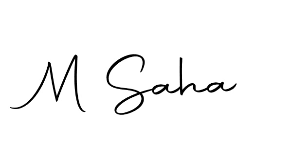 Create a beautiful signature design for name M Saha. With this signature (Autography-DOLnW) fonts, you can make a handwritten signature for free. M Saha signature style 10 images and pictures png