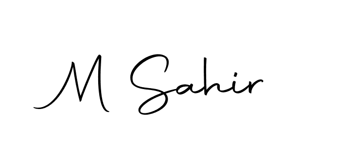 How to make M Sahir name signature. Use Autography-DOLnW style for creating short signs online. This is the latest handwritten sign. M Sahir signature style 10 images and pictures png