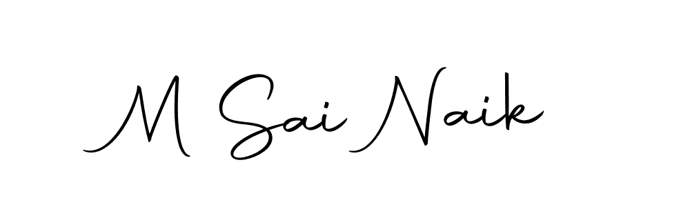 Use a signature maker to create a handwritten signature online. With this signature software, you can design (Autography-DOLnW) your own signature for name M Sai Naik. M Sai Naik signature style 10 images and pictures png