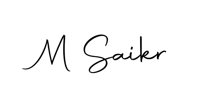 Use a signature maker to create a handwritten signature online. With this signature software, you can design (Autography-DOLnW) your own signature for name M Saikr. M Saikr signature style 10 images and pictures png