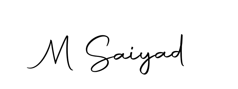 You can use this online signature creator to create a handwritten signature for the name M Saiyad. This is the best online autograph maker. M Saiyad signature style 10 images and pictures png