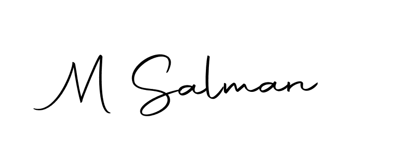 Design your own signature with our free online signature maker. With this signature software, you can create a handwritten (Autography-DOLnW) signature for name M Salman. M Salman signature style 10 images and pictures png