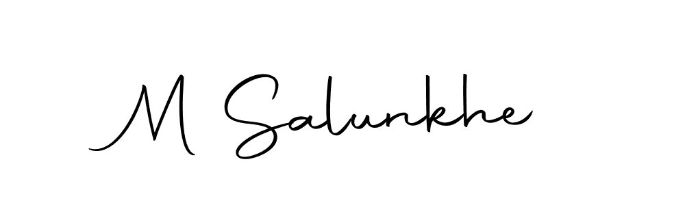 Use a signature maker to create a handwritten signature online. With this signature software, you can design (Autography-DOLnW) your own signature for name M Salunkhe. M Salunkhe signature style 10 images and pictures png