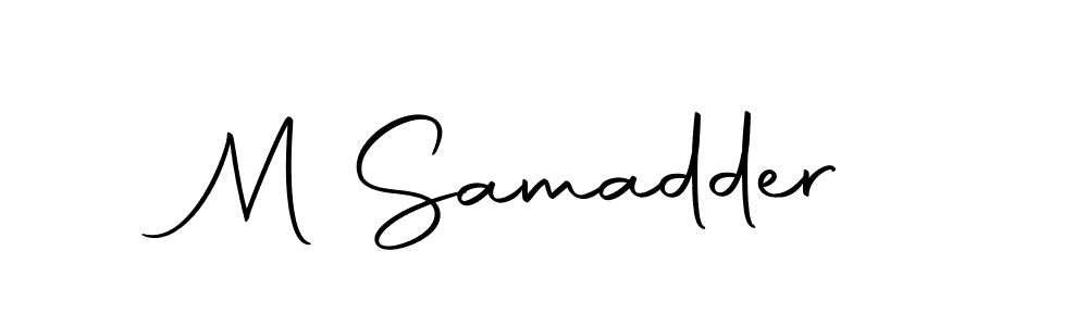 The best way (Autography-DOLnW) to make a short signature is to pick only two or three words in your name. The name M Samadder include a total of six letters. For converting this name. M Samadder signature style 10 images and pictures png