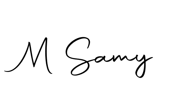 Create a beautiful signature design for name M Samy. With this signature (Autography-DOLnW) fonts, you can make a handwritten signature for free. M Samy signature style 10 images and pictures png