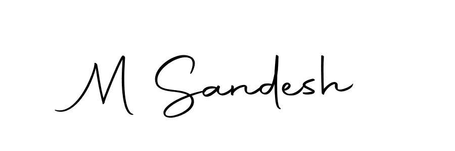 Create a beautiful signature design for name M Sandesh. With this signature (Autography-DOLnW) fonts, you can make a handwritten signature for free. M Sandesh signature style 10 images and pictures png