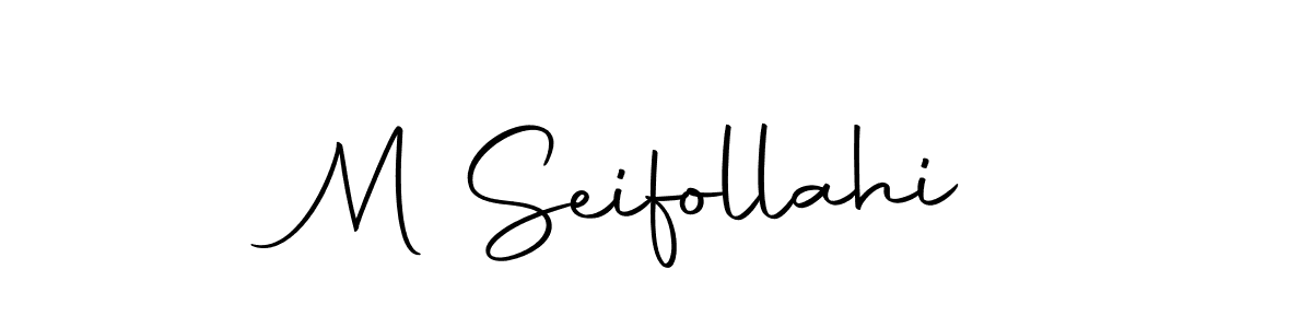 How to make M Seifollahi name signature. Use Autography-DOLnW style for creating short signs online. This is the latest handwritten sign. M Seifollahi signature style 10 images and pictures png