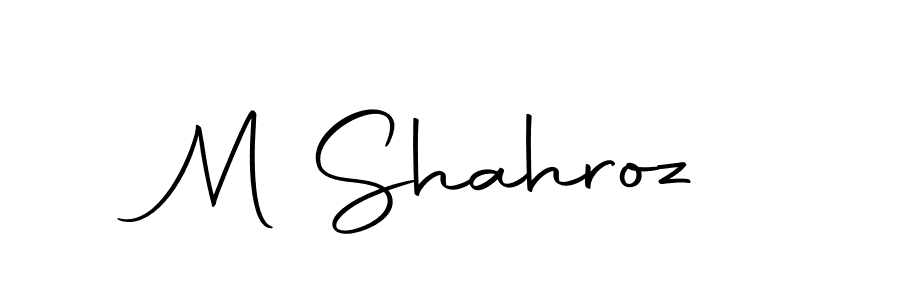 How to make M Shahroz name signature. Use Autography-DOLnW style for creating short signs online. This is the latest handwritten sign. M Shahroz signature style 10 images and pictures png