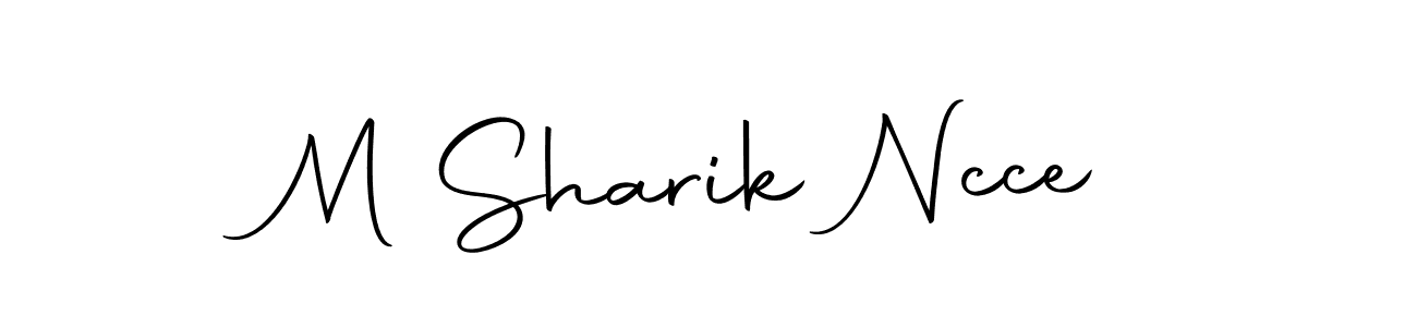 Autography-DOLnW is a professional signature style that is perfect for those who want to add a touch of class to their signature. It is also a great choice for those who want to make their signature more unique. Get M Sharik Ncce name to fancy signature for free. M Sharik Ncce signature style 10 images and pictures png