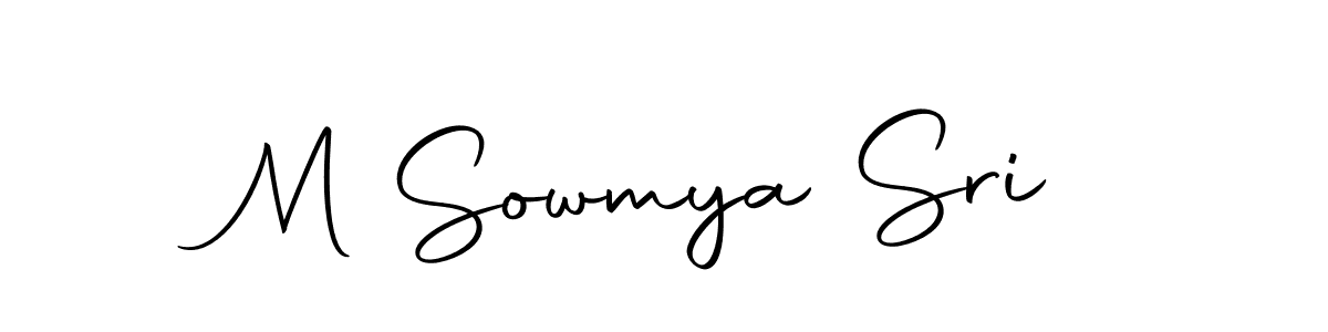 Use a signature maker to create a handwritten signature online. With this signature software, you can design (Autography-DOLnW) your own signature for name M Sowmya Sri. M Sowmya Sri signature style 10 images and pictures png