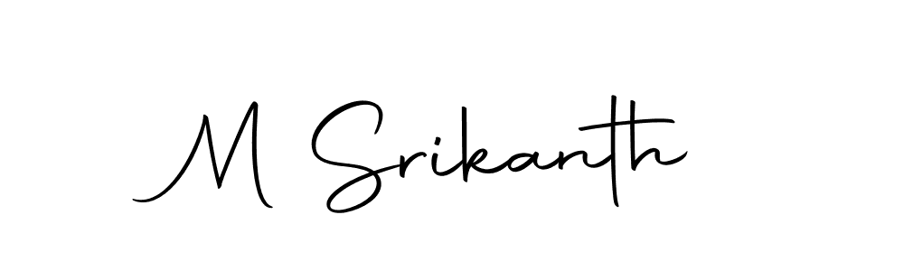 You should practise on your own different ways (Autography-DOLnW) to write your name (M Srikanth) in signature. don't let someone else do it for you. M Srikanth signature style 10 images and pictures png