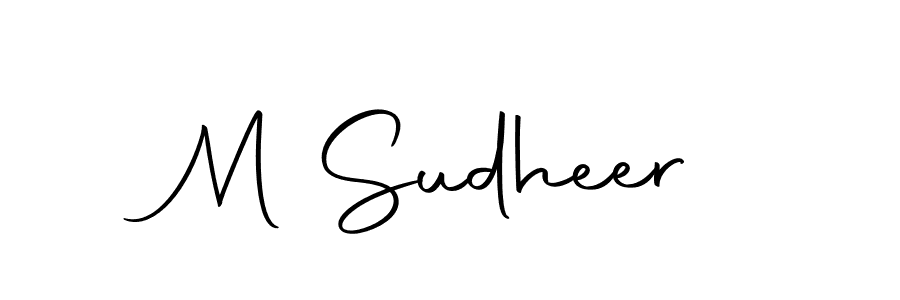 How to make M Sudheer name signature. Use Autography-DOLnW style for creating short signs online. This is the latest handwritten sign. M Sudheer signature style 10 images and pictures png