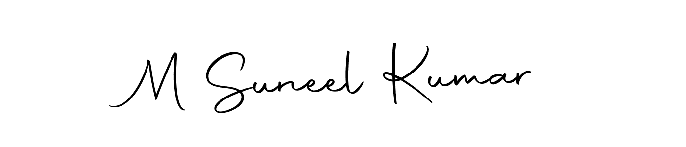 You should practise on your own different ways (Autography-DOLnW) to write your name (M Suneel Kumar) in signature. don't let someone else do it for you. M Suneel Kumar signature style 10 images and pictures png