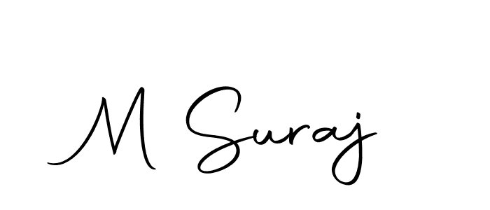 How to make M Suraj name signature. Use Autography-DOLnW style for creating short signs online. This is the latest handwritten sign. M Suraj signature style 10 images and pictures png