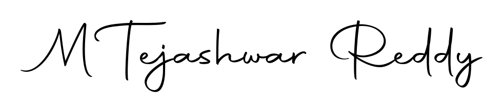 The Autography-DOLnW font gives name M Tejashwar Reddy a signature that looks effortless yet distinguished. Download high-res PNG instantly. M Tejashwar Reddy signature style 10 images and pictures png