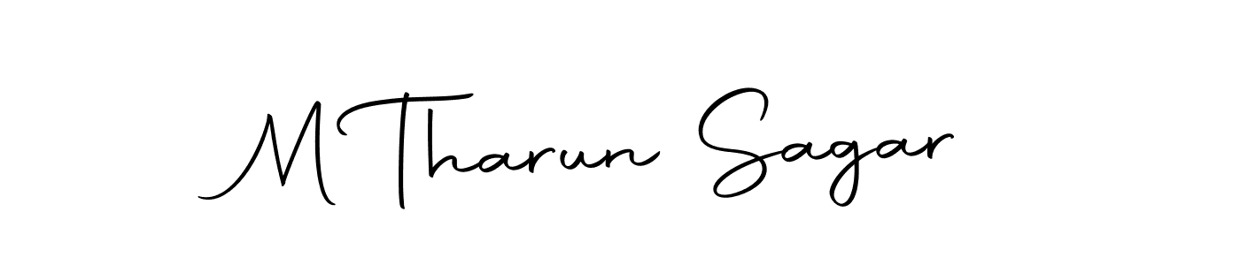 How to make M Tharun Sagar name signature. Use Autography-DOLnW style for creating short signs online. This is the latest handwritten sign. M Tharun Sagar signature style 10 images and pictures png