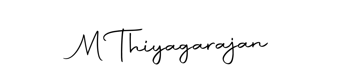 How to make M Thiyagarajan name signature. Use Autography-DOLnW style for creating short signs online. This is the latest handwritten sign. M Thiyagarajan signature style 10 images and pictures png