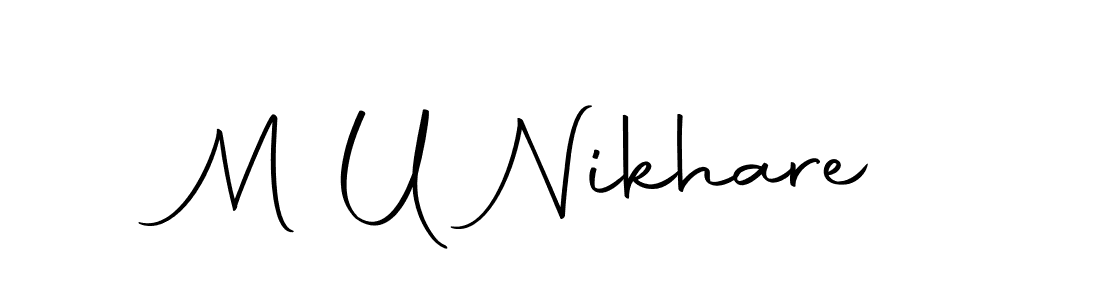 M U Nikhare stylish signature style. Best Handwritten Sign (Autography-DOLnW) for my name. Handwritten Signature Collection Ideas for my name M U Nikhare. M U Nikhare signature style 10 images and pictures png