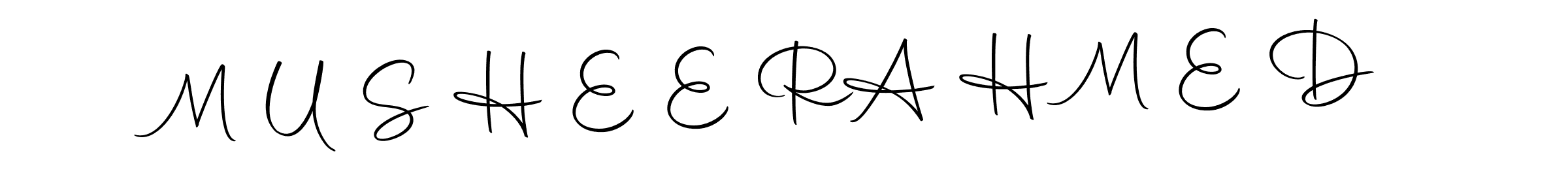 M U S H E E R  A H M E D stylish signature style. Best Handwritten Sign (Autography-DOLnW) for my name. Handwritten Signature Collection Ideas for my name M U S H E E R  A H M E D. M U S H E E R  A H M E D signature style 10 images and pictures png