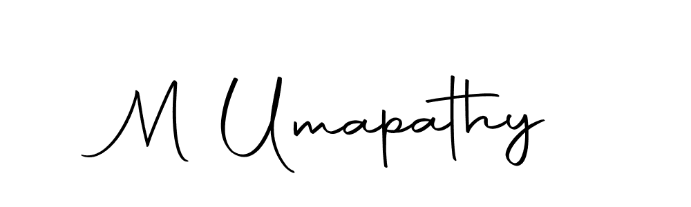 How to make M Umapathy name signature. Use Autography-DOLnW style for creating short signs online. This is the latest handwritten sign. M Umapathy signature style 10 images and pictures png