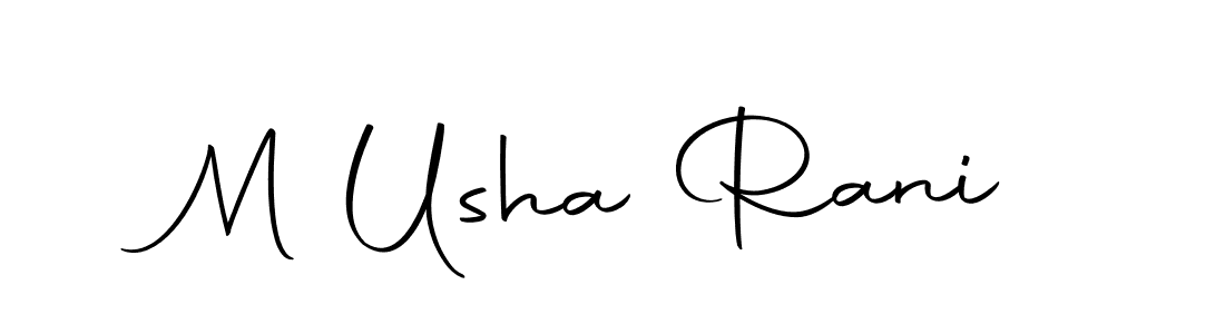 The best way (Autography-DOLnW) to make a short signature is to pick only two or three words in your name. The name M Usha Rani include a total of six letters. For converting this name. M Usha Rani signature style 10 images and pictures png