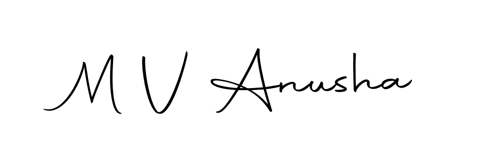 How to make M V Anusha name signature. Use Autography-DOLnW style for creating short signs online. This is the latest handwritten sign. M V Anusha signature style 10 images and pictures png