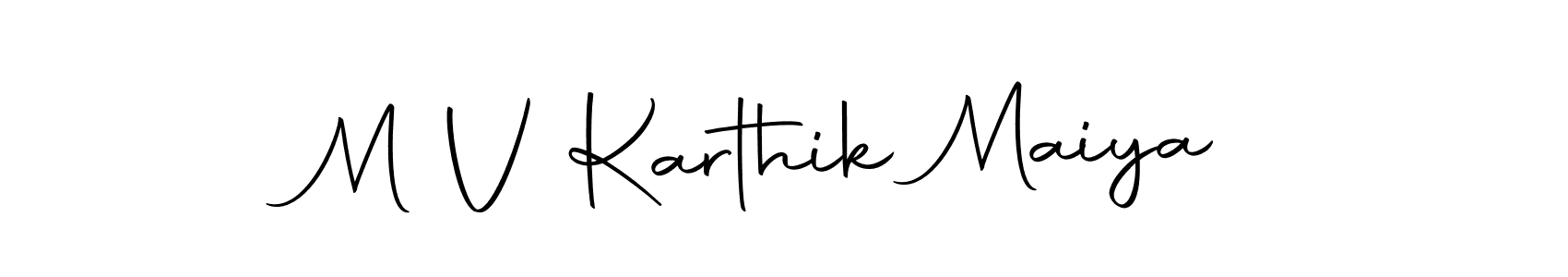 Also we have M V Karthik Maiya name is the best signature style. Create professional handwritten signature collection using Autography-DOLnW autograph style. M V Karthik Maiya signature style 10 images and pictures png